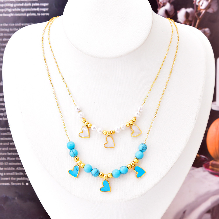 Popular Design Star Heart Butterfly Pendant Turquoise Necklace Jewelry
