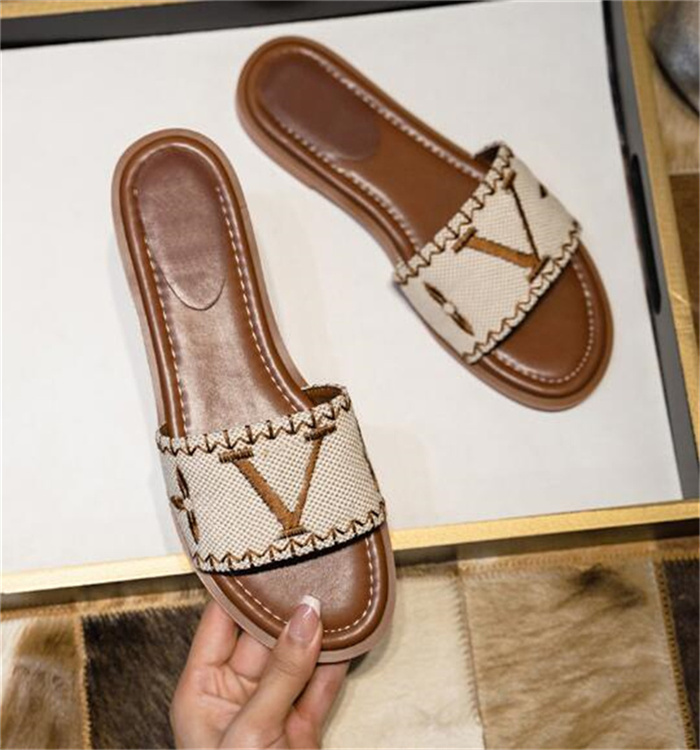 Designer Slippers Sandals Women Letter Luxury Embroidery Slippers Summer Ladies Beach Sandal Party Wedding Fashion Low Heel Shoes, Khaki
Designer Slippers Sandals Women Letter Luxury Embroidery Slippers Summer Ladies Beach Sandal Party Wedding Fashion Low Heel Shoes, Khaki