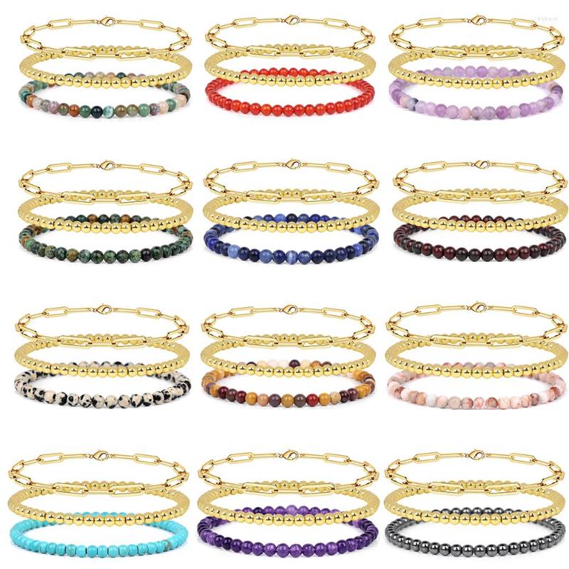 Strand Fashion 3pcs/set Natural Stone Gold Color Beads Bracelet For Women Men Trendy Lover Party Friendship Jewelry Gifts Wholesale
Strand Fashion 3pcs/set Natural Stone Gold Color Beads Bracelet For Women Men Trendy Lover Party Friendship Jewelry Gifts Wholesale