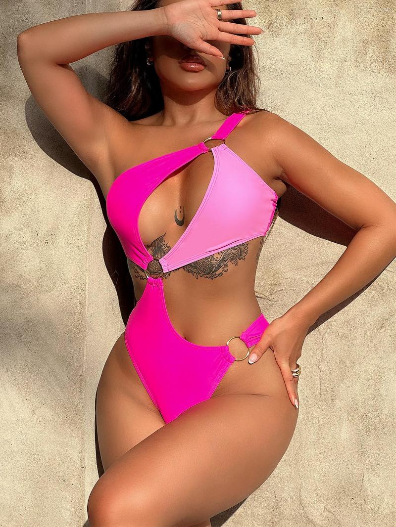 Women' Swimwear Sexy Asymmetric Splicing One Shoulder Women Piece Swimsuit Female Monokini Cut Out Bather Bathing Suit Swim, Red
Women' Swimwear Sexy Asymmetric Splicing One Shoulder Women Piece Swimsuit Female Monokini Cut Out Bather Bathing Suit Swim, Red