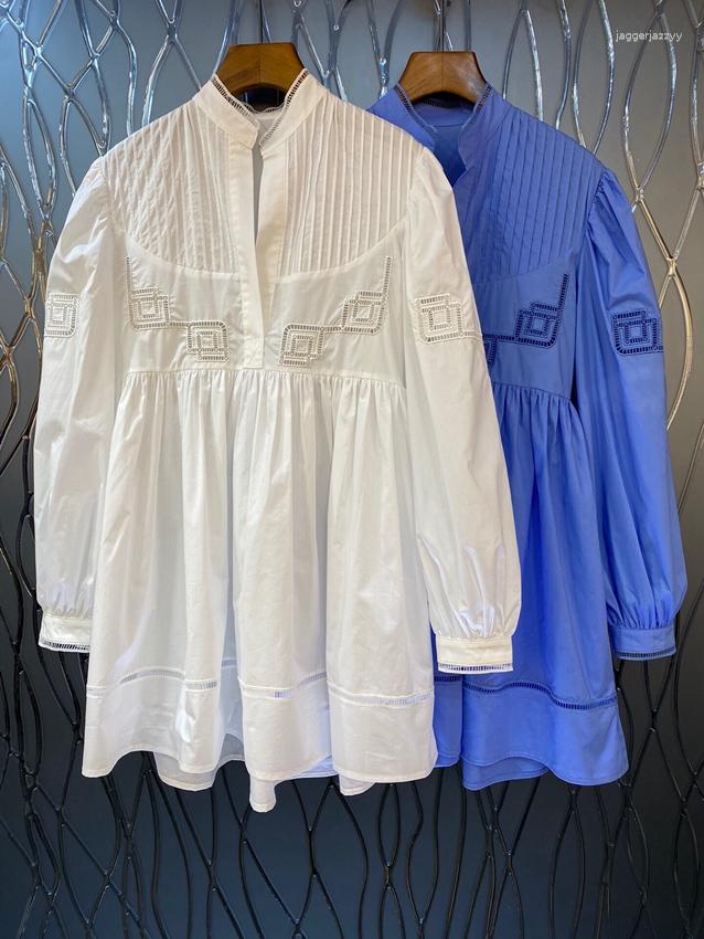 Casual Dresses 2023 Women' Fashion Long-sleeved Stand-up Collar Pleated Hollow-out Embroidered Straight Doll Dress 0304
Casual Dresses 2023 Women' Fashion Long-sleeved Stand-up Collar Pleated Hollow-out Embroidered Straight Doll Dress 0304