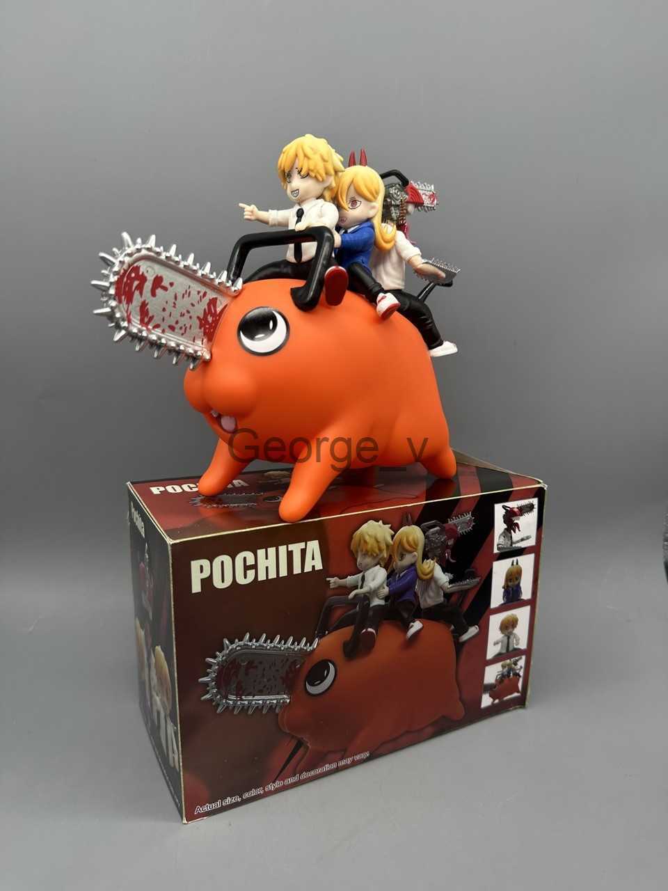 Minifig 20cm Chainsaw Man Pochita Figure PVC Statue Chainsawman Denji Power Anime Figures Cute Action Figurine Model Decoration Toy Gift J230629
