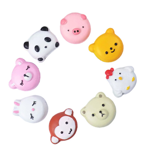 20pcs Lovely Animal Pig Rabbit Panda Monkey Resin Components Crafts Hair Bow Flatback Cabochons Scrapbooking DIY Accessories Embel