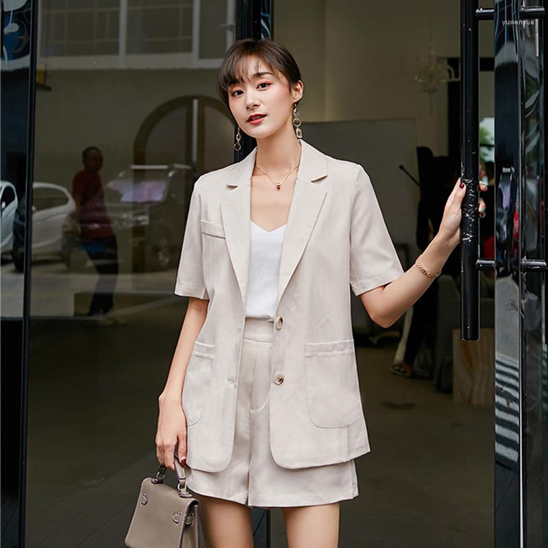 Women' Two Piece Pants Summer Female 2 Pieces Set Single Breasted Pockets Blazer Jacket & Shorts Fashion Cotton Linen Women Striped Pant, Picture color
Women' Two Piece Pants Summer Female 2 Pieces Set Single Breasted Pockets Blazer Jacket & Shorts Fashion Cotton Linen Women Striped Pant, Picture color