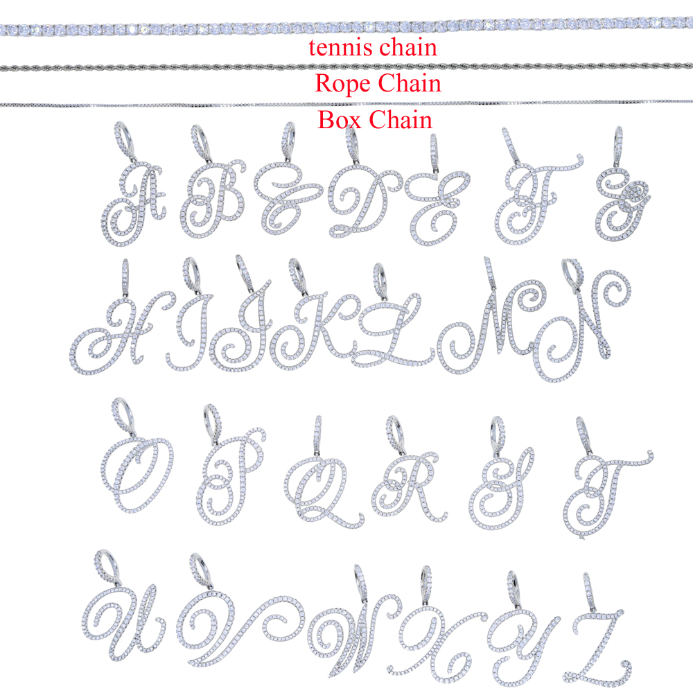 26 copperplate Alphabet pendant necklace cz paved charms customize name land initials letter jewelry