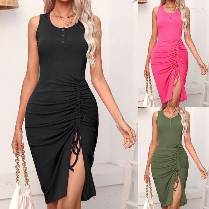 Casual Dresses Womens Sleveless O Neck Ribbed Sexy Dress Slit Tight Ruch Cocktail Midi Side Drawstring Evening Party Drop, Black
Casual Dresses Womens Sleveless O Neck Ribbed Sexy Dress Slit Tight Ruch Cocktail Midi Side Drawstring Evening Party Drop, Black