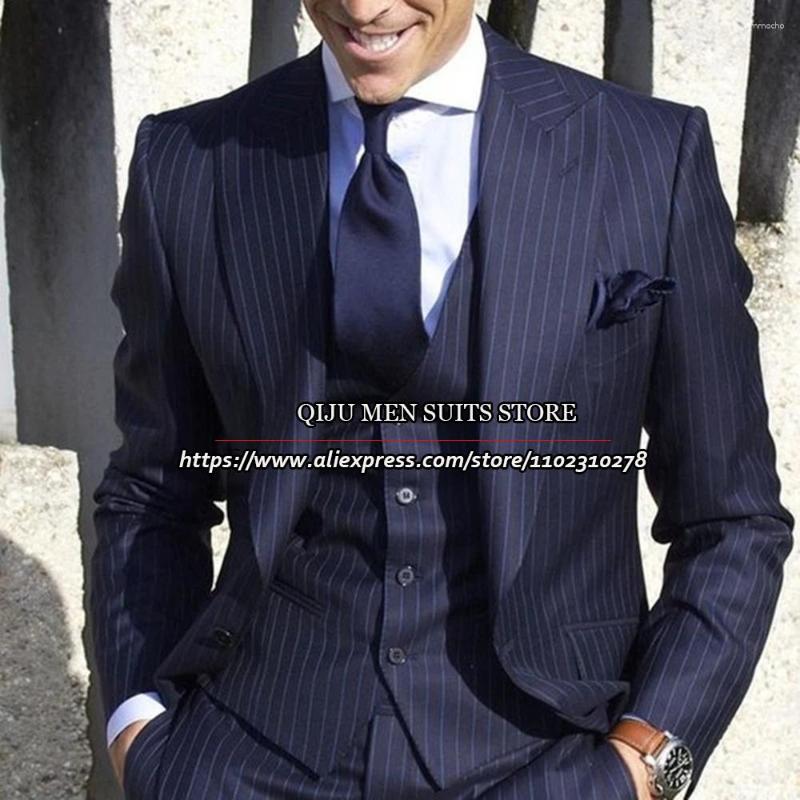 Men's Suits Navy Striped Men Business Office Wear Single Breasted Blazer Tailore-Made Formal Banquet Elegant Dress Classic 3 Pieces, Black
Men's Suits Navy Striped Men Business Office Wear Single Breasted Blazer Tailore-Made Formal Banquet Elegant Dress Classic 3 Pieces, Black