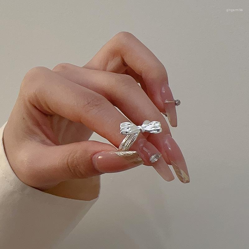 Cluster Rings Cute Real 925 Sterling Silver Adjustable For Women Fine Jewelry Simple Woman's Irregular Bowknot Ring Accessories
Cluster Rings Cute Real 925 Sterling Silver Adjustable For Women Fine Jewelry Simple Woman's Irregular Bowknot Ring Accessories
