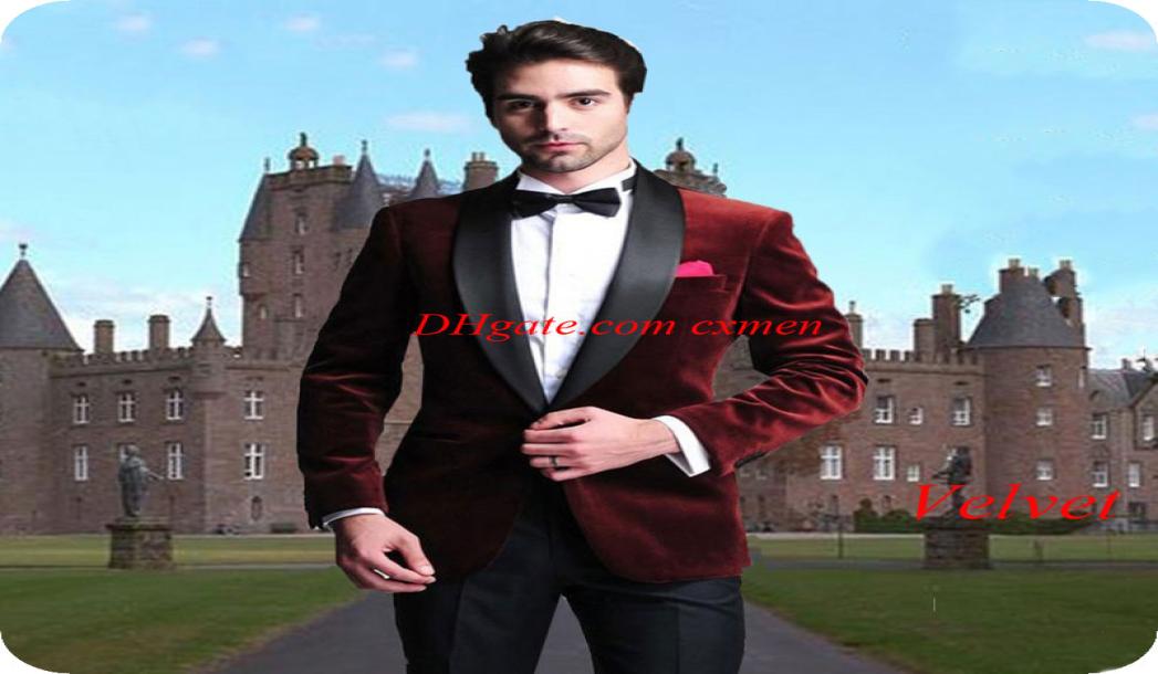 Smoking Jacket Burgundy Velvet Men Suits for Wedding Black Shawl Lapel Custom Made Slim Fit Groom Tuxedos 2Piece Costume Homme Pro5829128, White
Smoking Jacket Burgundy Velvet Men Suits for Wedding Black Shawl Lapel Custom Made Slim Fit Groom Tuxedos 2Piece Costume Homme Pro5829128, White