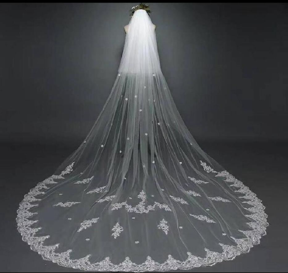 Two layers Long Bridal Veils White Tulle Lace Applique Wedding Dress Veil for Wedding Accessories7060819
Two layers Long Bridal Veils White Tulle Lace Applique Wedding Dress Veil for Wedding Accessories7060819