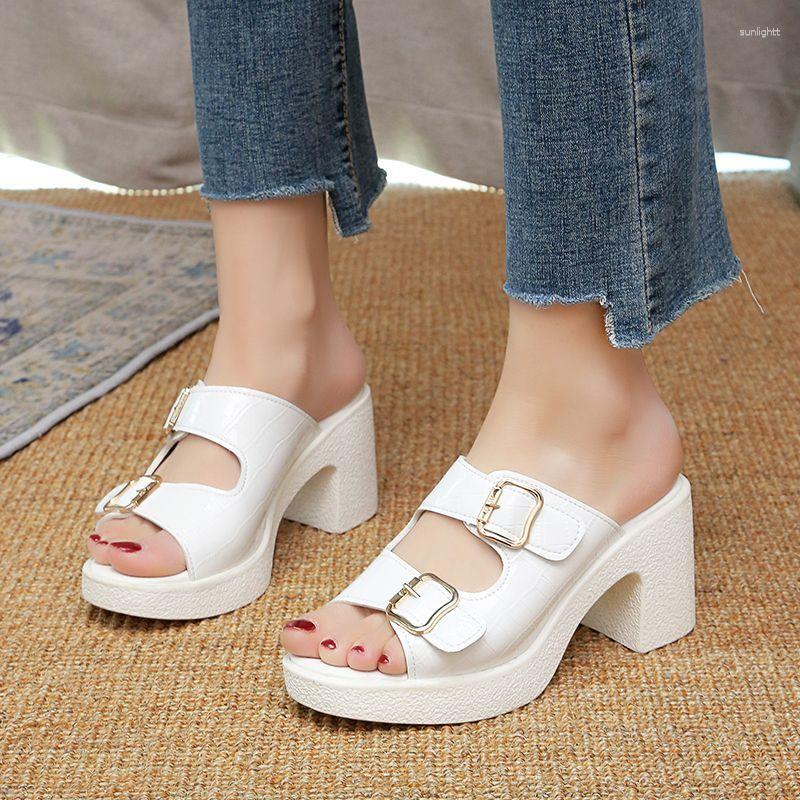 Slippers Fashion Women Squre Heels White Sandals Slides Ladies Summer Chunk Pumps Office Lady Buckle Rome Punk Zapatillas Mujer, Brown
Slippers Fashion Women Squre Heels White Sandals Slides Ladies Summer Chunk Pumps Office Lady Buckle Rome Punk Zapatillas Mujer, Brown