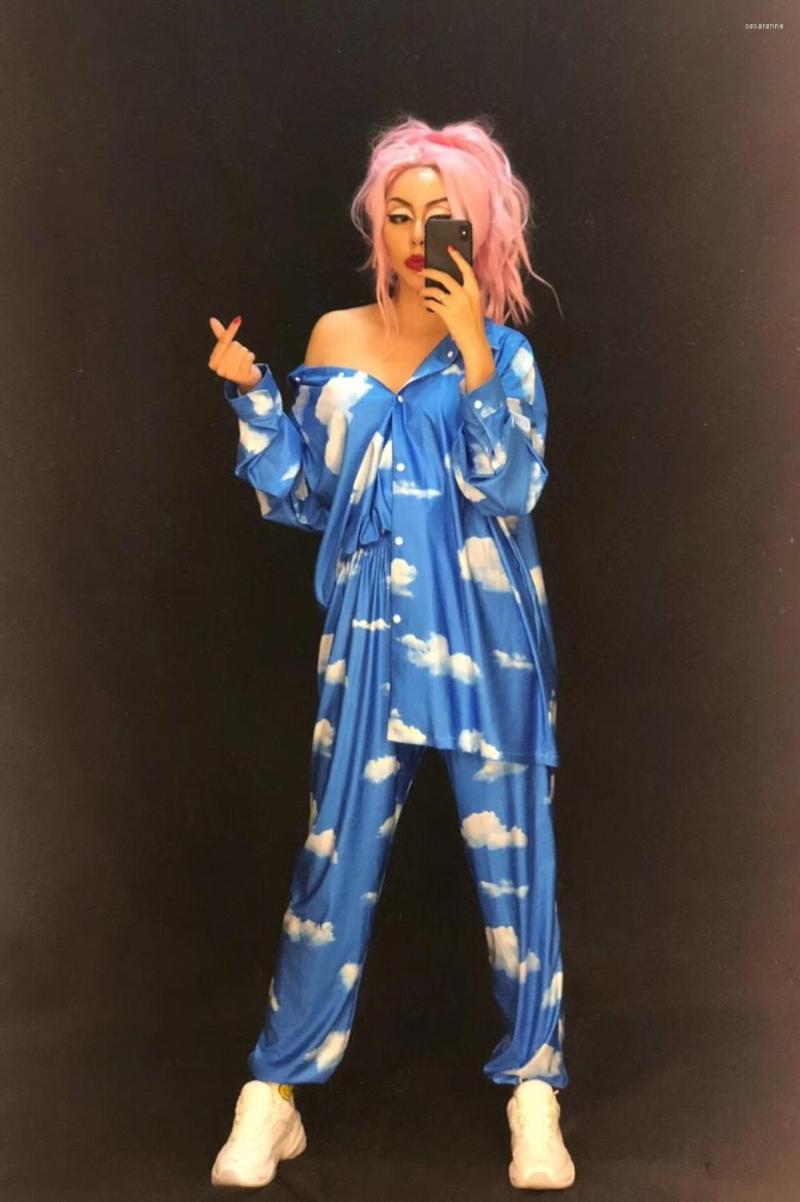 Stage Wear Women Sexy Blue Sky White Cloud 3D Printed Costumes Nightclub Party Dancer Singer Performance Show Time Clothed Set, Picture shown
Stage Wear Women Sexy Blue Sky White Cloud 3D Printed Costumes Nightclub Party Dancer Singer Performance Show Time Clothed Set, Picture shown