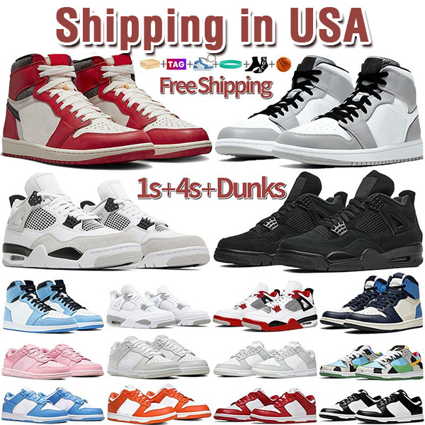 Stock US SB Low 1 4 Basketball Shoes Local Warehouse Men Women Trainers Black White Chicago UNC 1s 4s OG Designer Shoe Sports Sneakers, #30- triple pink
Stock US SB Low 1 4 Basketball Shoes Local Warehouse Men Women Trainers Black White Chicago UNC 1s 4s OG Designer Shoe Sports Sneakers, #30- triple pink