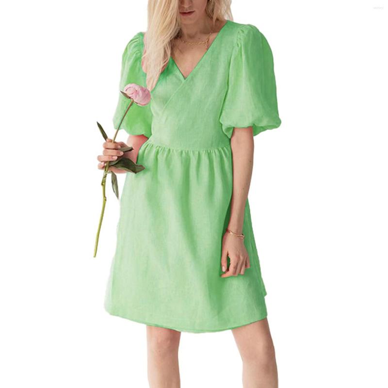 Casual Dresses Women' Puff Sleeve Dress Solid Temperament V Neck Mid Loose Cotton Slim Long Linen Elegant A-Lin High Waist, Green
Casual Dresses Women' Puff Sleeve Dress Solid Temperament V Neck Mid Loose Cotton Slim Long Linen Elegant A-Lin High Waist, Green
