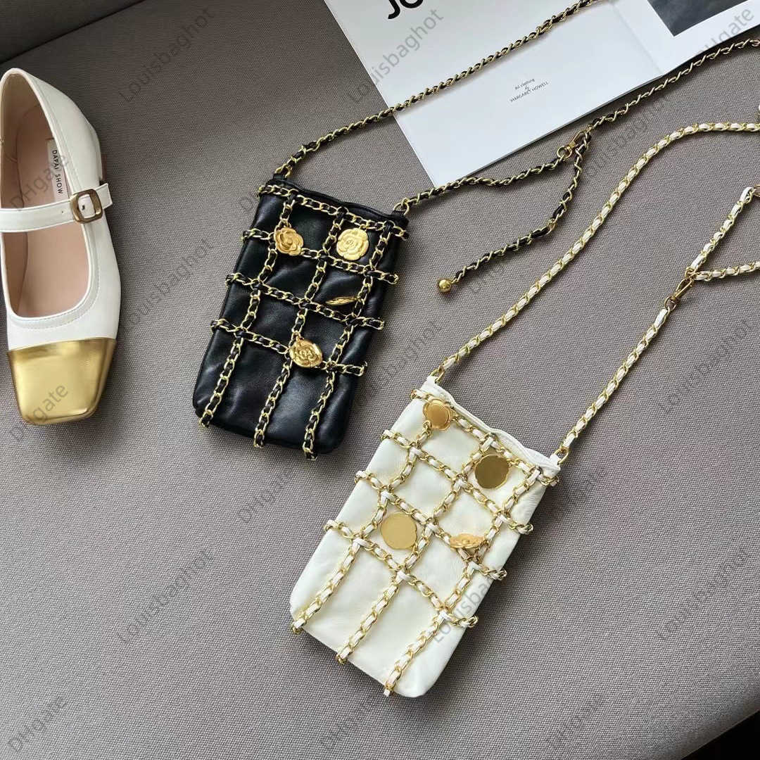 Leather Yang Mi Same Small Fragrance Flower Hardware Chain Mobile Phone Bag Personalized One Shoulder Diagonal Bag, Black6
Leather Yang Mi Same Small Fragrance Flower Hardware Chain Mobile Phone Bag Personalized One Shoulder Diagonal Bag, Black6