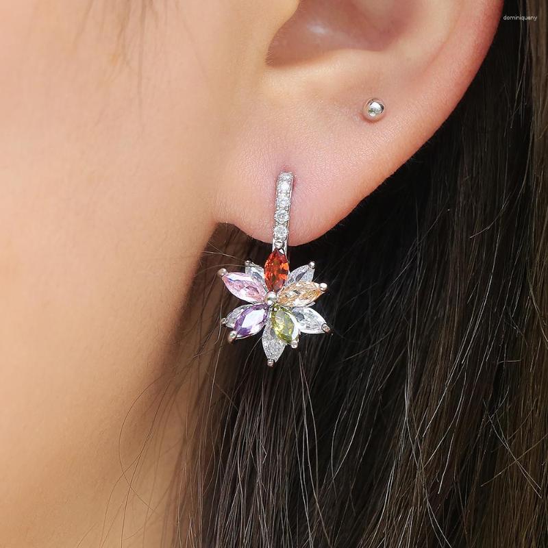 Dangle Earrings Huitan Colorful CZ Flower Shape Drop For Women Brilliant Cubic Zirconia Bridal Wedding Party Accessories Trendy Jewelry
Dangle Earrings Huitan Colorful CZ Flower Shape Drop For Women Brilliant Cubic Zirconia Bridal Wedding Party Accessories Trendy Jewelry
