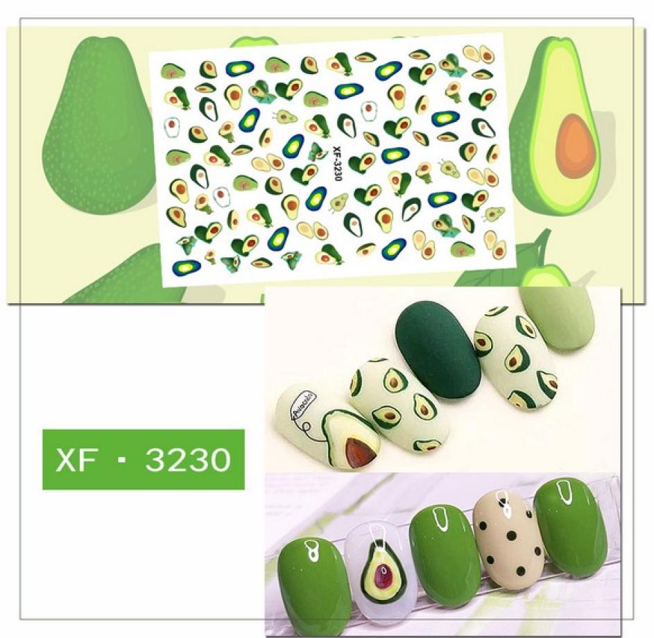 

Nail Stickers Set 3D SelfAdhesive Stickers Avocado Cactus Daisy Fruits Leaves Decals for Women Girls Kids DIY Nail Salon Manicure1321242, Light yellow