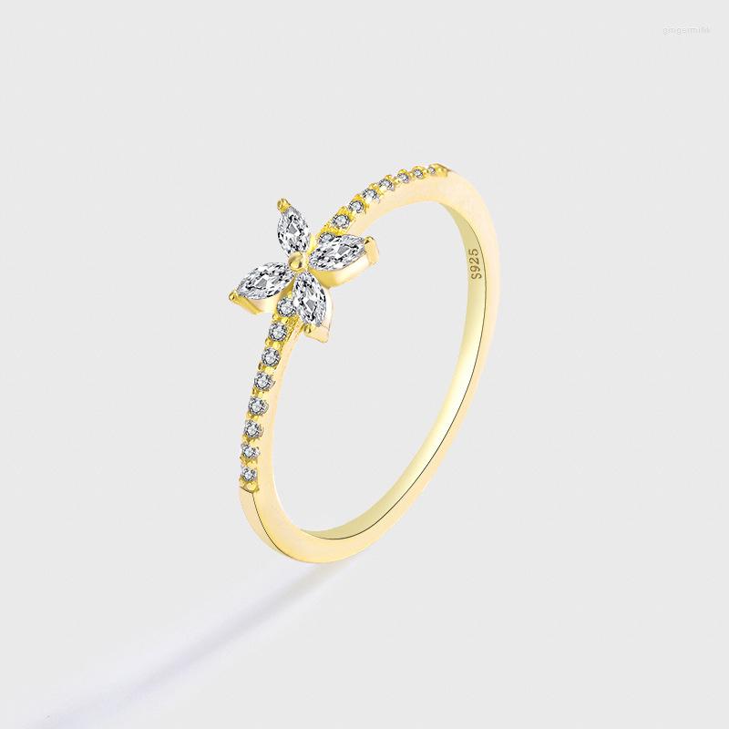 Cluster Rings S925 Sterling Silver Plated 14K Gold Zircon Butterfly Ring Female Simple Slim Temperament Party Birthday Gift
Cluster Rings S925 Sterling Silver Plated 14K Gold Zircon Butterfly Ring Female Simple Slim Temperament Party Birthday Gift