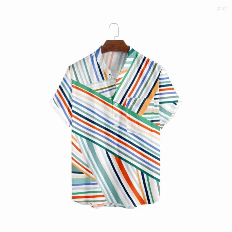 Men's Casual Shirts Men's Men's Short Sleeve Summer Staggered Color Stripes Print Cool Tops Holiday Beach Hawaiian, A604
Men's Casual Shirts Men's Men's Short Sleeve Summer Staggered Color Stripes Print Cool Tops Holiday Beach Hawaiian, A604