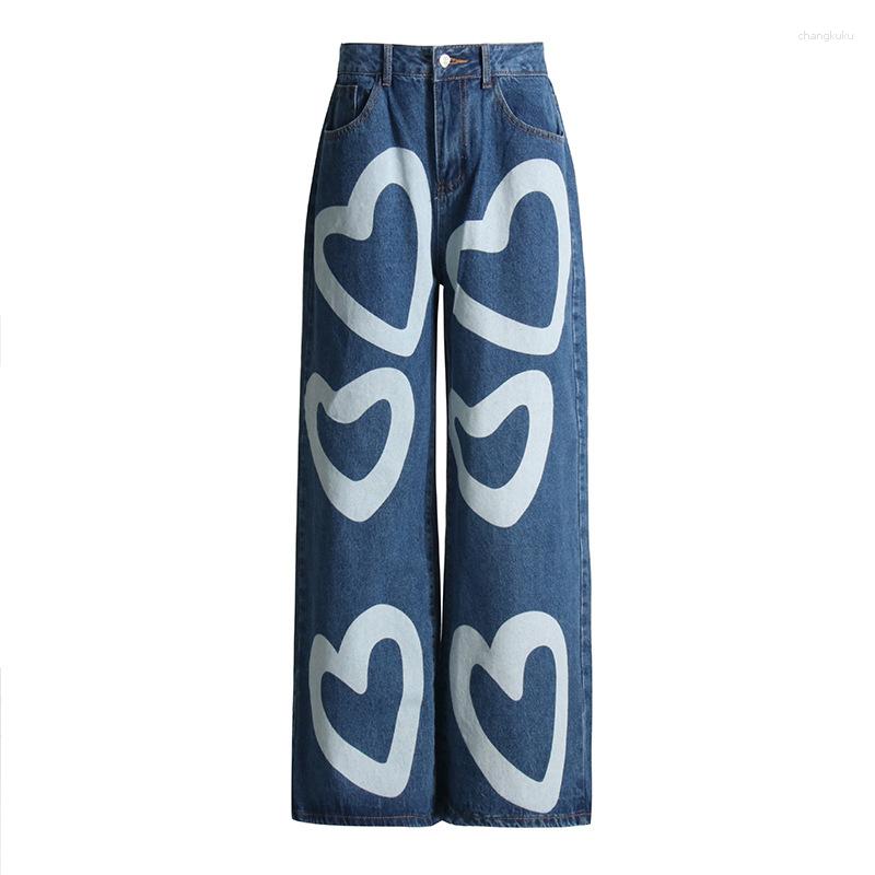Women' Jeans SuperAen High-waisted Women Drape Retro Wide-leg Straight Pants Printed With Love Loose, Blue
Women' Jeans SuperAen High-waisted Women Drape Retro Wide-leg Straight Pants Printed With Love Loose, Blue