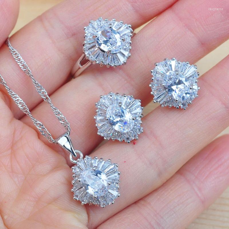 Necklace Earrings Set Russian Style White Cubic Zirconia Pendants Earring Ring For Women Luxury Wedding Jewelry, Picture shown
Necklace Earrings Set Russian Style White Cubic Zirconia Pendants Earring Ring For Women Luxury Wedding Jewelry, Picture shown