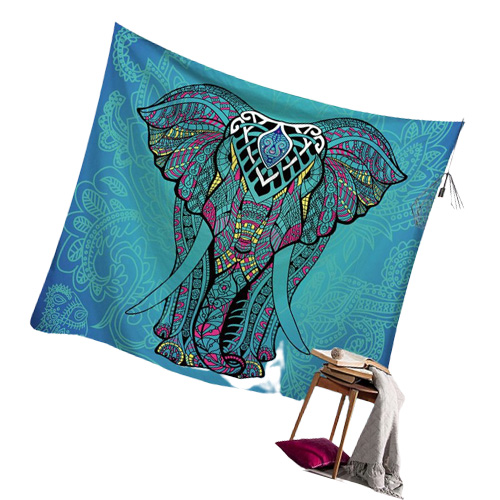 150 200cm ethnic indian tapestry Thailand elephant wall hanging boho decor animal print tapestries cloth bedspread modern tenture