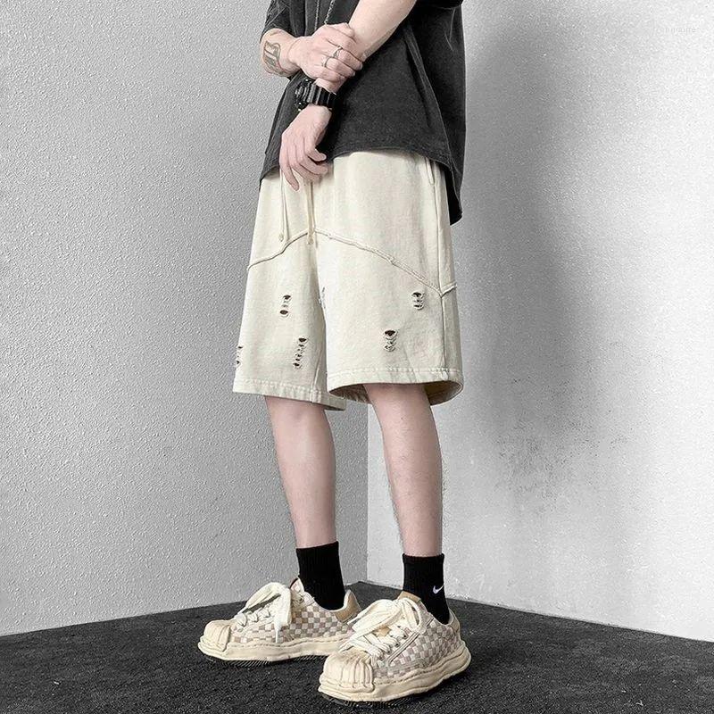 Men' Shorts American Retro Ripped Fitness Basketball Men' Summer High Street Sports Pants Loose Casual Five-point Male Clothes, Beige
Men' Shorts American Retro Ripped Fitness Basketball Men' Summer High Street Sports Pants Loose Casual Five-point Male Clothes, Beige