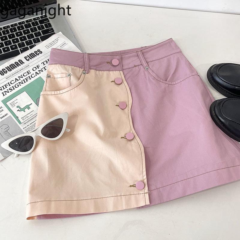 Skirts Gaganight Women Contrast Color Single Breasted Skirt 2023 Summer Spicy Girl High Waist Slim Irregular Spliced A Line Short, Pink
Skirts Gaganight Women Contrast Color Single Breasted Skirt 2023 Summer Spicy Girl High Waist Slim Irregular Spliced A Line Short, Pink