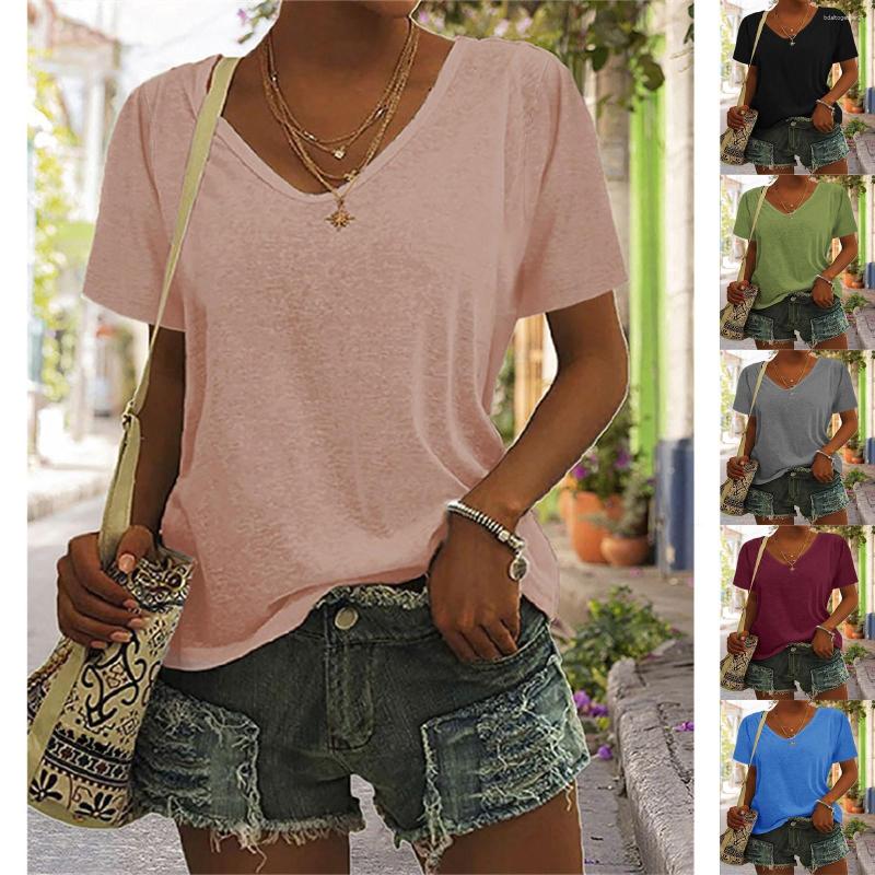 Women's T Shirts Women's Solid Color V Neck Loose Shirt Regular Summer Short Sleeve Top Women, Grey
Women's T Shirts Women's Solid Color V Neck Loose Shirt Regular Summer Short Sleeve Top Women, Grey