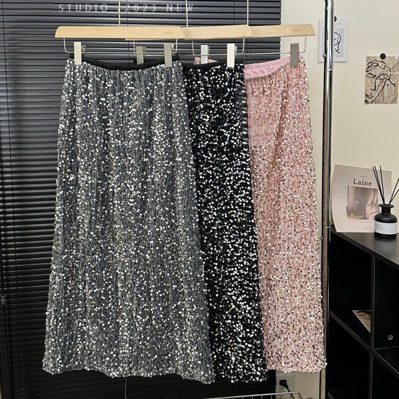Skirts Spring 2023 Sequin Sparkling Velvet Women Half-length Dress Straight Sleeve Fashion Back Split Female Long, Gray
Skirts Spring 2023 Sequin Sparkling Velvet Women Half-length Dress Straight Sleeve Fashion Back Split Female Long, Gray