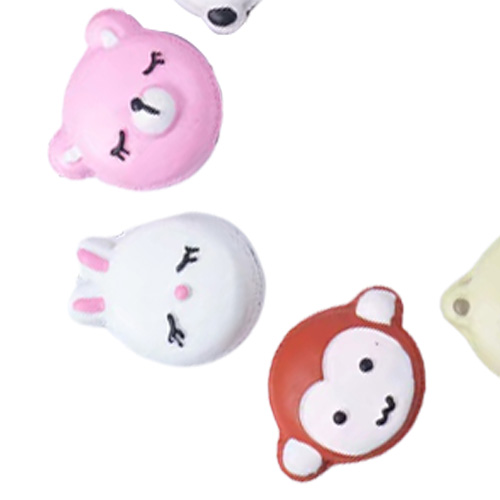 20pcs Lovely Animal Pig Rabbit Panda Monkey Resin Components Crafts Hair Bow Flatback Cabochons Scrapbooking DIY Accessories Embel