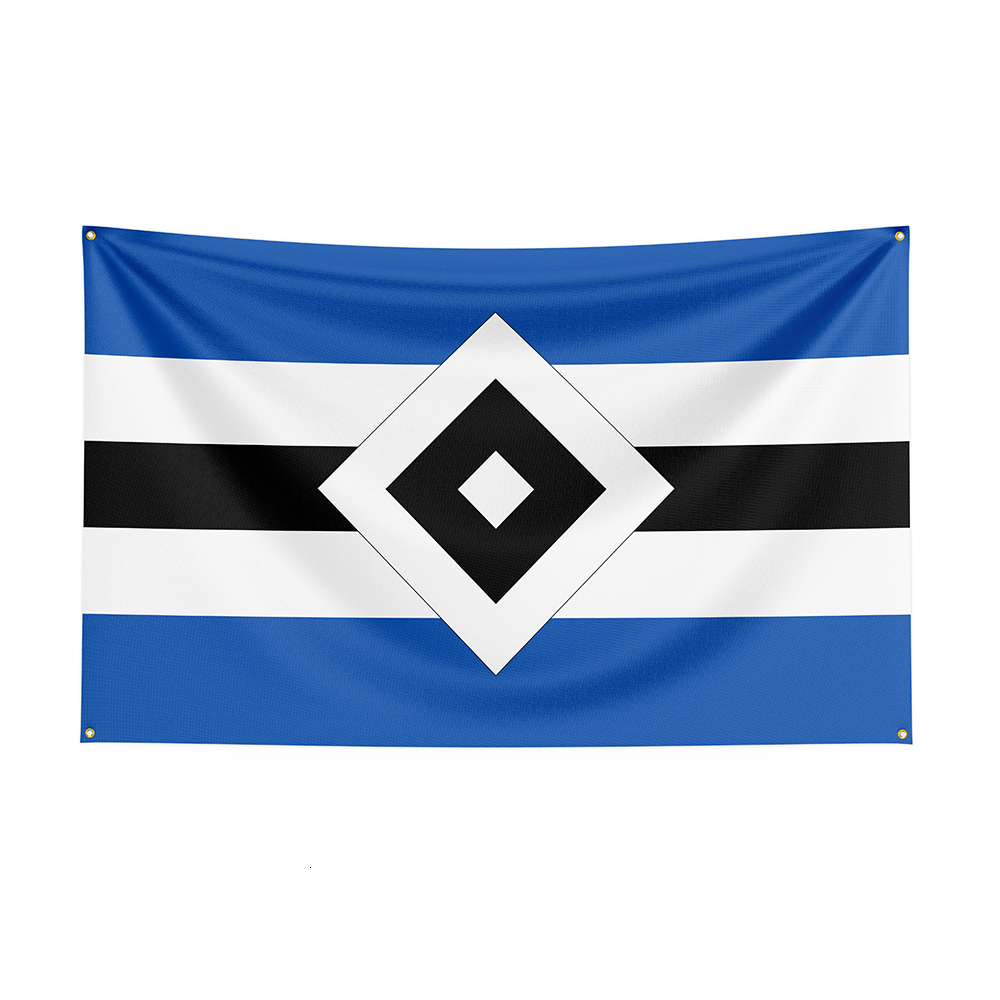 Banner Flags 3x5 Hamburger SV Flag Polyester Printed Racing Sport For Decor 230629