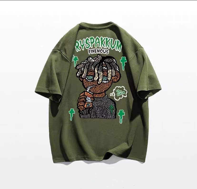 European and N Fashion Street character designers print short-sleeved T-shirts for men's trendy summer heavyweight cotton youth shirts with short sleeves, 14
European and N Fashion Street character designers print short-sleeved T-shirts for men's trendy summer heavyweight cotton youth shirts with short sleeves, 14