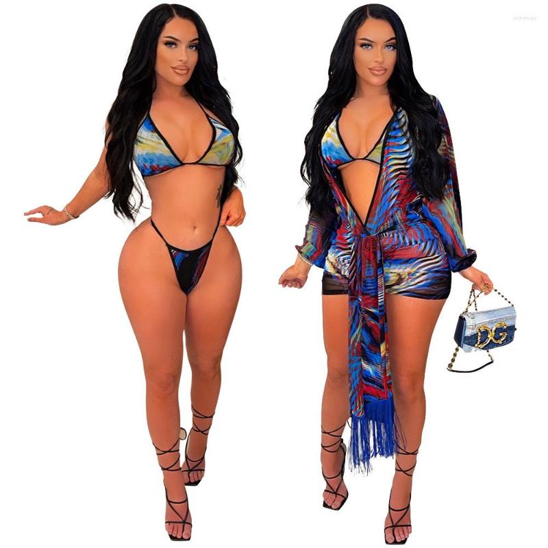 Women' Tracksuits 2023 Fashion Sexy Seaside Holiday Style Women Sets Slim Looking Suspenders Underwear Coat Printed Three-Piece Set, Blue
Women' Tracksuits 2023 Fashion Sexy Seaside Holiday Style Women Sets Slim Looking Suspenders Underwear Coat Printed Three-Piece Set, Blue