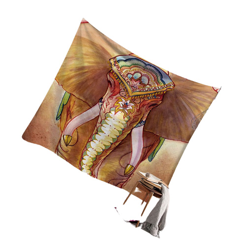 150 200cm ethnic indian tapestry Thailand elephant wall hanging boho decor animal print tapestries cloth bedspread modern tenture 2580914
