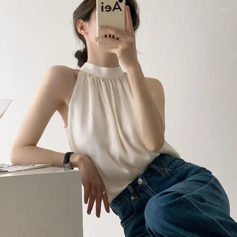 Women' Tanks White Chiffon Folds Tank Tops For Female Design Sense Sleeveless Loose Chic Women Office Lady Korean Fashion Mujer Shirts, Beige
Women' Tanks White Chiffon Folds Tank Tops For Female Design Sense Sleeveless Loose Chic Women Office Lady Korean Fashion Mujer Shirts, Beige