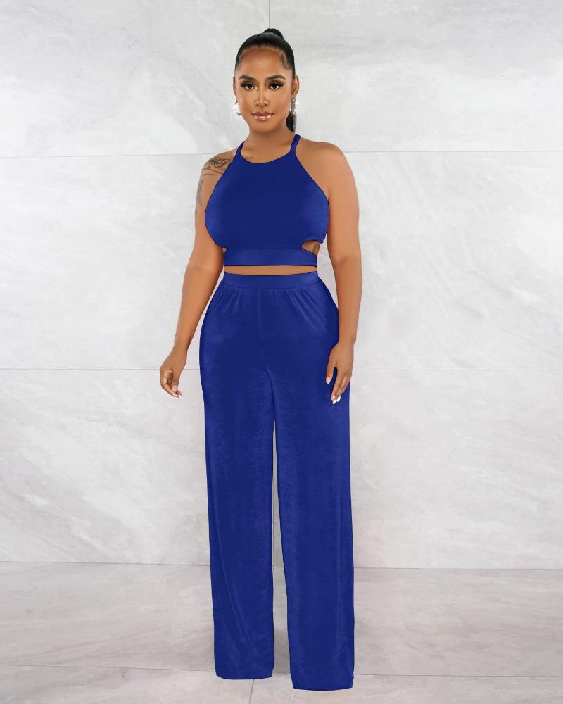 Women's Two Piece Pants 2023 Luxury Designer Solid Holiday Young Sexy Sweet Faicycore Halter Backless Long Wide Leg Women 2 Set, Green
Women's Two Piece Pants 2023 Luxury Designer Solid Holiday Young Sexy Sweet Faicycore Halter Backless Long Wide Leg Women 2 Set, Green