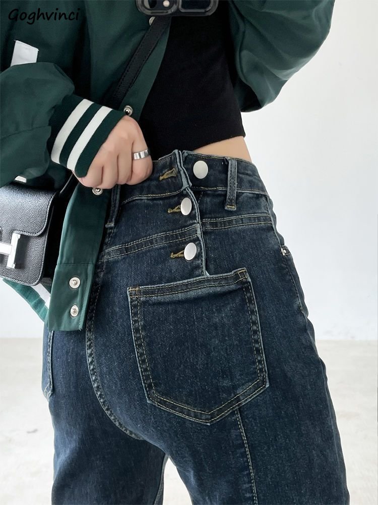 Jeans Women All-match Flare Trousers Hotsweet Spring Buttons Tender Fashion Ulzzang Students Denim Personality Mujer, Blue
Jeans Women All-match Flare Trousers Hotsweet Spring Buttons Tender Fashion Ulzzang Students Denim Personality Mujer, Blue