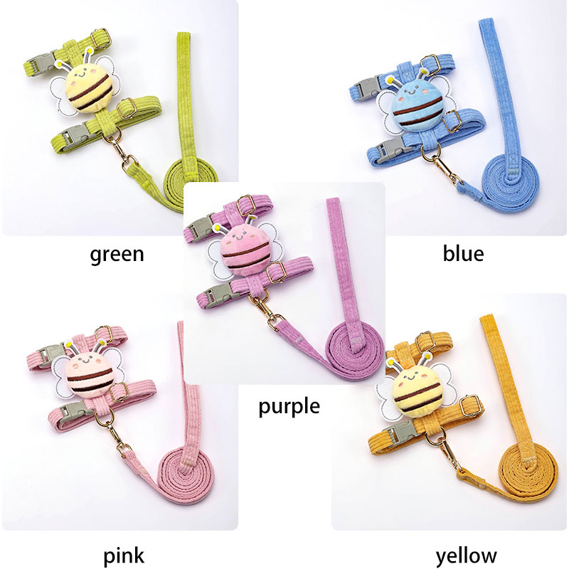 New Anti Breakout Adjustable Cat Walking Outdoor Pet Towing Rope Bee I-shaped Chest Strap