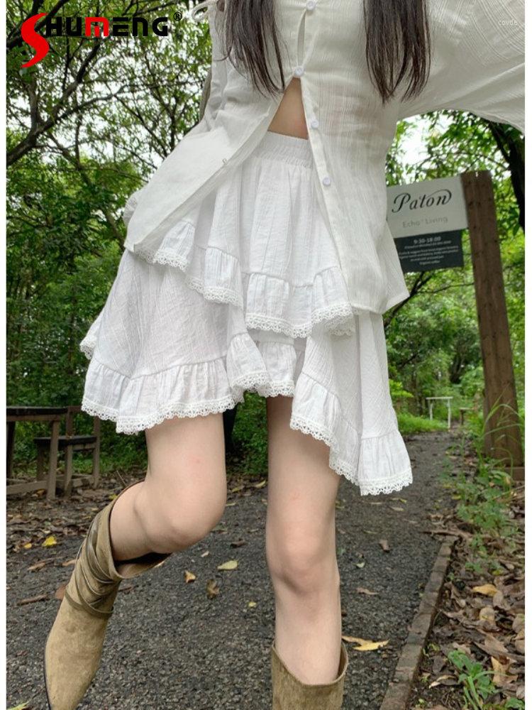 Skirts Sweet Girl Ruffled Stitching Lace Asymmetrical White Skirt 2023 Spring Japanese Style Women High Waist Irregular Cake, Black
Skirts Sweet Girl Ruffled Stitching Lace Asymmetrical White Skirt 2023 Spring Japanese Style Women High Waist Irregular Cake, Black