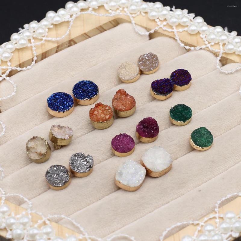 Stud Earrings 2023 Natural Druzys Stone Color Plating Round Shape Agates For Women Jewerly Party Gift A Pair
Stud Earrings 2023 Natural Druzys Stone Color Plating Round Shape Agates For Women Jewerly Party Gift A Pair