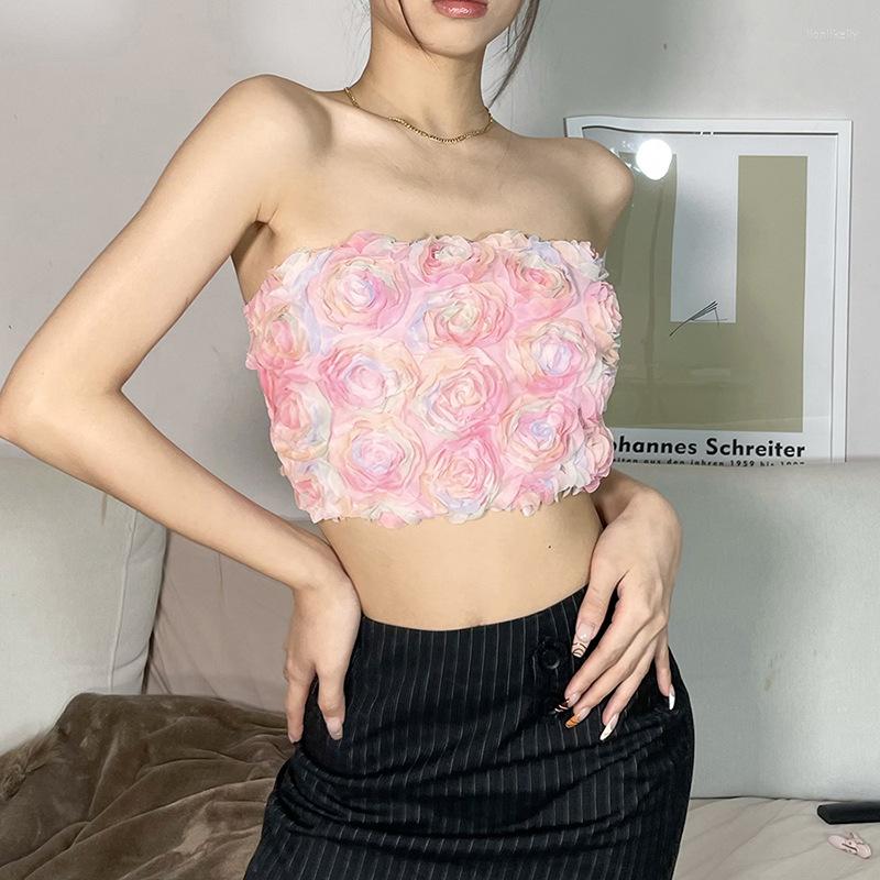 Women' Tanks 3d Flower Pleated Women Top Fashion Off Shoulder Sexy Backless Short Slim Vest 2023 Summer Strapless Crop Tees Streetwear, Pink
Women' Tanks 3d Flower Pleated Women Top Fashion Off Shoulder Sexy Backless Short Slim Vest 2023 Summer Strapless Crop Tees Streetwear, Pink