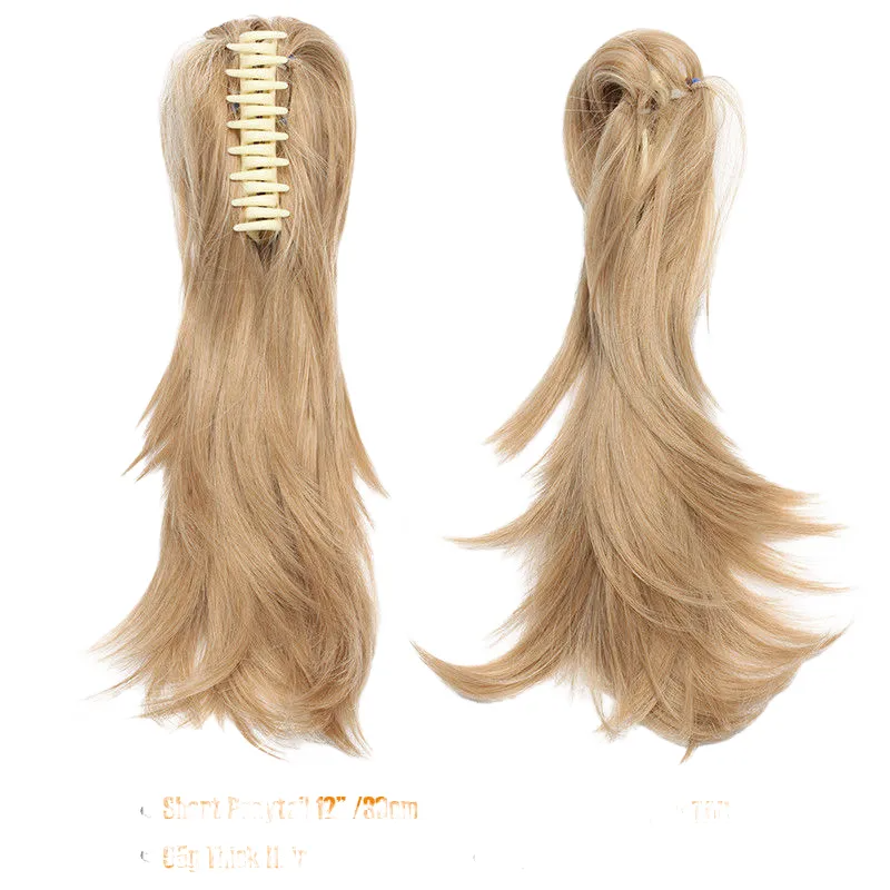 12quot Hair Piece Claw On Ponytail Synthetic Hair Clip In Hair Extensions Hairpiece Pony Tail Bendable For Women