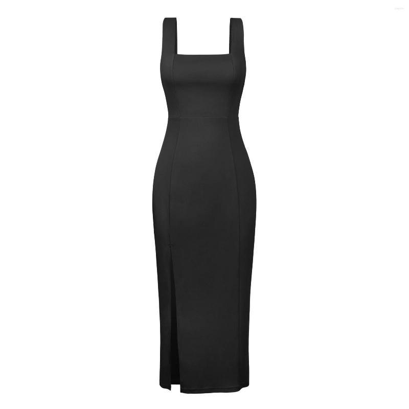 Casual Dresses Elegant Women Spaghetti Strap Sheath Square Collar Sleeveless Slit Hips Vestidos Solid Slim Lady Basic Dress, Picture shown
Casual Dresses Elegant Women Spaghetti Strap Sheath Square Collar Sleeveless Slit Hips Vestidos Solid Slim Lady Basic Dress, Picture shown