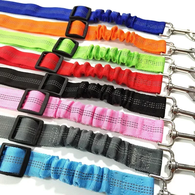 Adjustable Pet Harnesses Retractable Dog Leash Reflective Car Travel Accessories For Dogs Cats With Elastic Shock Absorption NEW