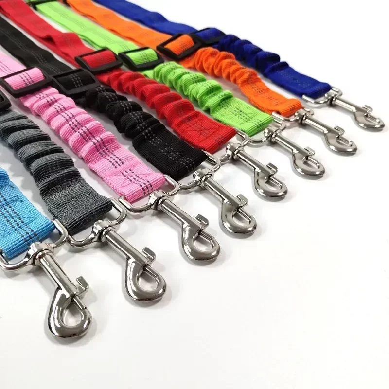 Adjustable Pet Harnesses Retractable Dog Leash Reflective Car Travel Accessories For Dogs Cats With Elastic Shock Absorption NEW