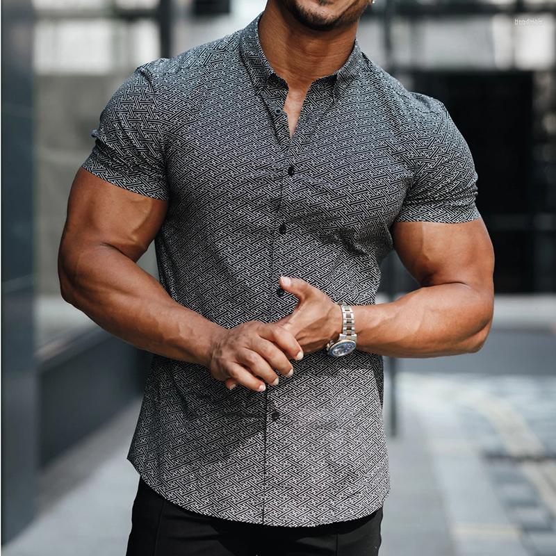 Men's Casual Shirts Men's Fashion Men's Shirt Printed Pattern Short Sleeve Lapel Neck Slim Fit Button-Down Leisure Tops Streetwear, Black
Men's Casual Shirts Men's Fashion Men's Shirt Printed Pattern Short Sleeve Lapel Neck Slim Fit Button-Down Leisure Tops Streetwear, Black