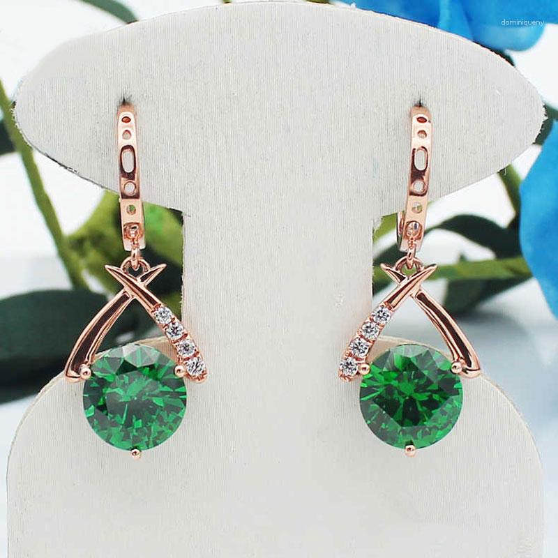 Dangle Earrings 585 Purple Gold Plated 14k Rose Inlaid Crystal Green Gem For Women Fashion Geometric Elegant Wedding Jewelry
Dangle Earrings 585 Purple Gold Plated 14k Rose Inlaid Crystal Green Gem For Women Fashion Geometric Elegant Wedding Jewelry