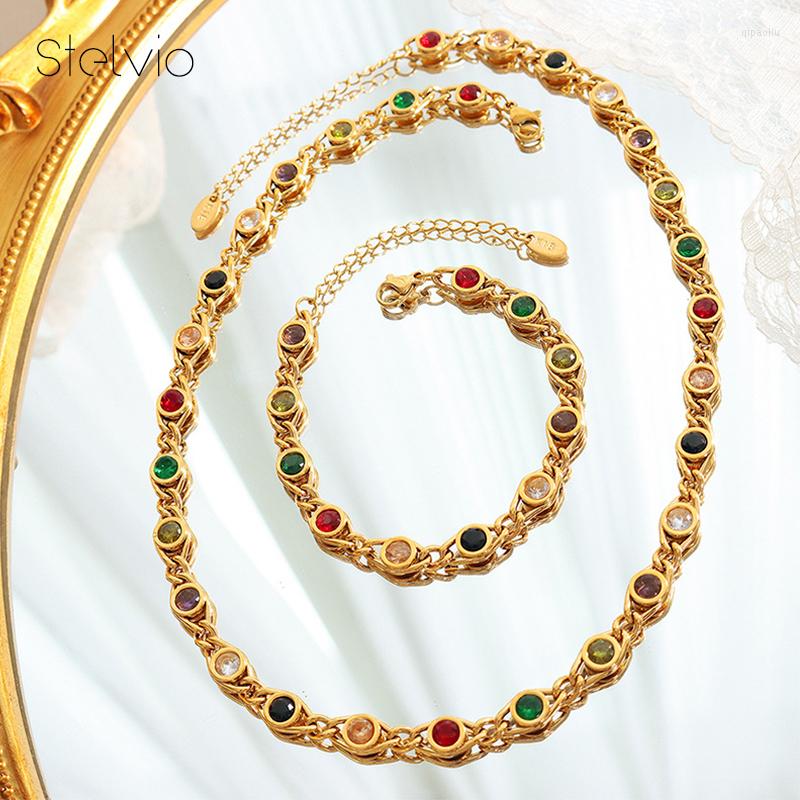 Chains Euramerican Small Fish Eye Design Colorful Zircon Splicing Chain Necklace For Women Fashion Bracelet Copper Material Jewelry Set
Chains Euramerican Small Fish Eye Design Colorful Zircon Splicing Chain Necklace For Women Fashion Bracelet Copper Material Jewelry Set