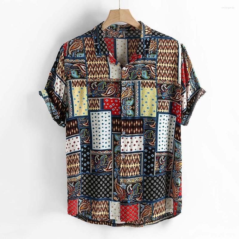 Men's Casual Shirts Mens Vintage Ethnic Style Printing Loose Short Sleeve Stand Collar Shirt Daily Wearing High Quality Office Big Blouse, Picture shown
Men's Casual Shirts Mens Vintage Ethnic Style Printing Loose Short Sleeve Stand Collar Shirt Daily Wearing High Quality Office Big Blouse, Picture shown